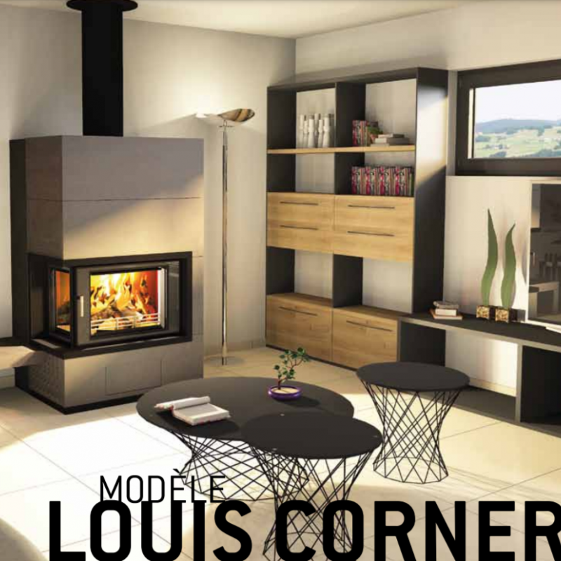 Foyer combiné bois/pellet LOUIS CORNER AIR - IWONA PELLETS