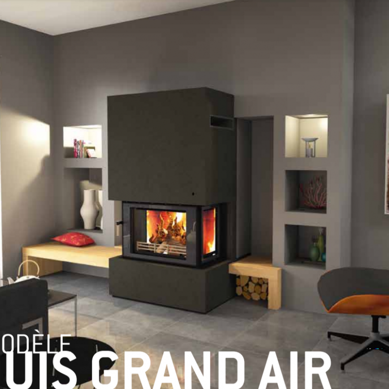 Foyer combiné bois/pellet LOUIS GRAND AIR - IWONA PELLETS