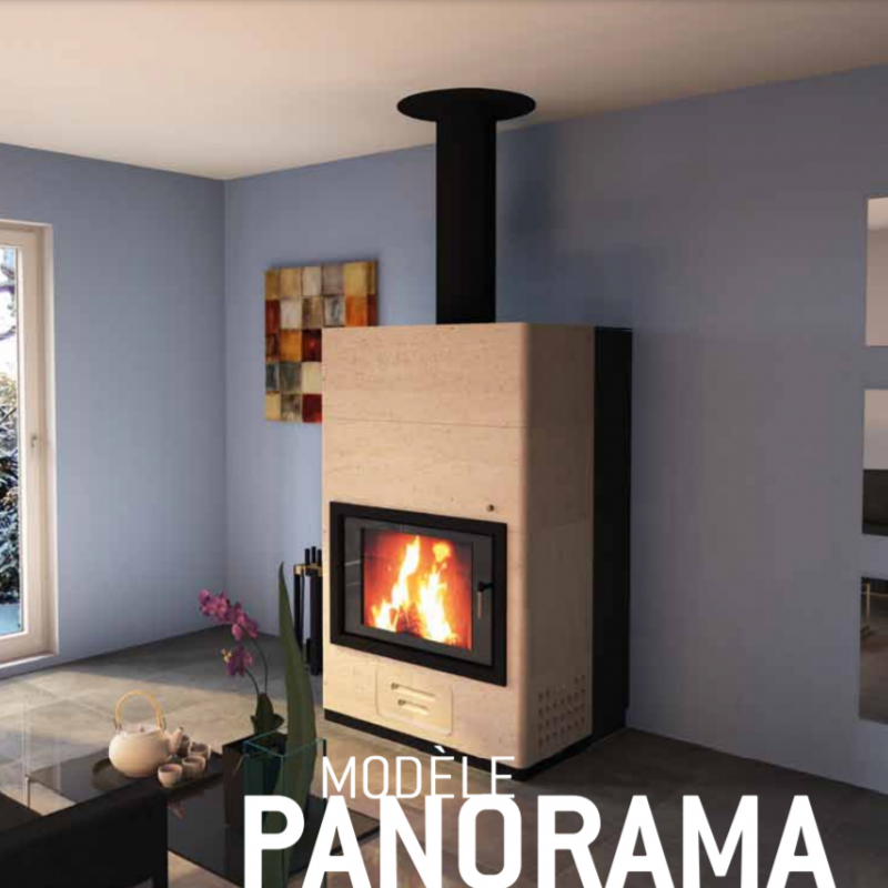 Foyer combiné bois/pellet PANORAMA - IWONA PELLETS